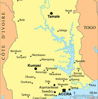 CARTE DU GHANA